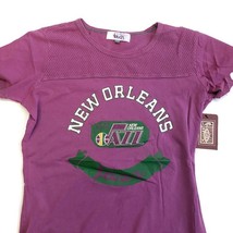 NBA Throwback New Orleans Jazz Womens S L XL Gridiron Short Sleeve T-Shirt Touch - $8.27