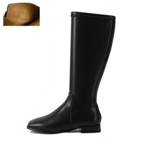 MEZEREON Simple Style Riding Equestrian Boots None Leather Thigh High Boots With - £98.95 GBP