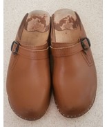 Original Bastad Clog Sweden Wedge Slip on Shoe TAN Leather-Women Size 8 ... - £30.96 GBP