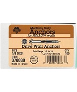 Hillman Drive Wall Anchors 1/8 D Xs Box / 100 - $66.96 CAD