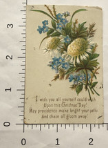 Christmas Wishes Flowers Victorian Trade Card VTC 6 - £4.67 GBP