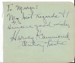 Harvey Hammond Signed Vintage Album Page Century Theatre - $49.49
