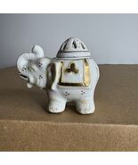 Vintage Ceramic Elephant Incense Holder Burner GoldAccents With Lid - $18.00