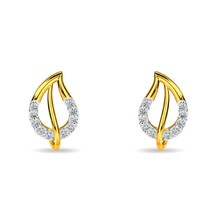 Everyday Wear Round Cut Moissanite Earring 14K Gold 1MM Lab Diamond Scre... - $89.00