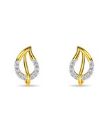 Everyday Wear Round Cut Moissanite Earring 14K Gold 1MM Lab Diamond Scre... - €77,31 EUR