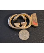 Gucci Interlocking Belt Buckle Gold Parfums Mod Brev Monogram 2.5 x 1.5 in - $176.01 CAD