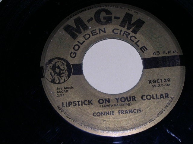 Connie Francis Lipstick On Your Collar Frankie 45 Rpm Record MGM Label 1... - $14.99