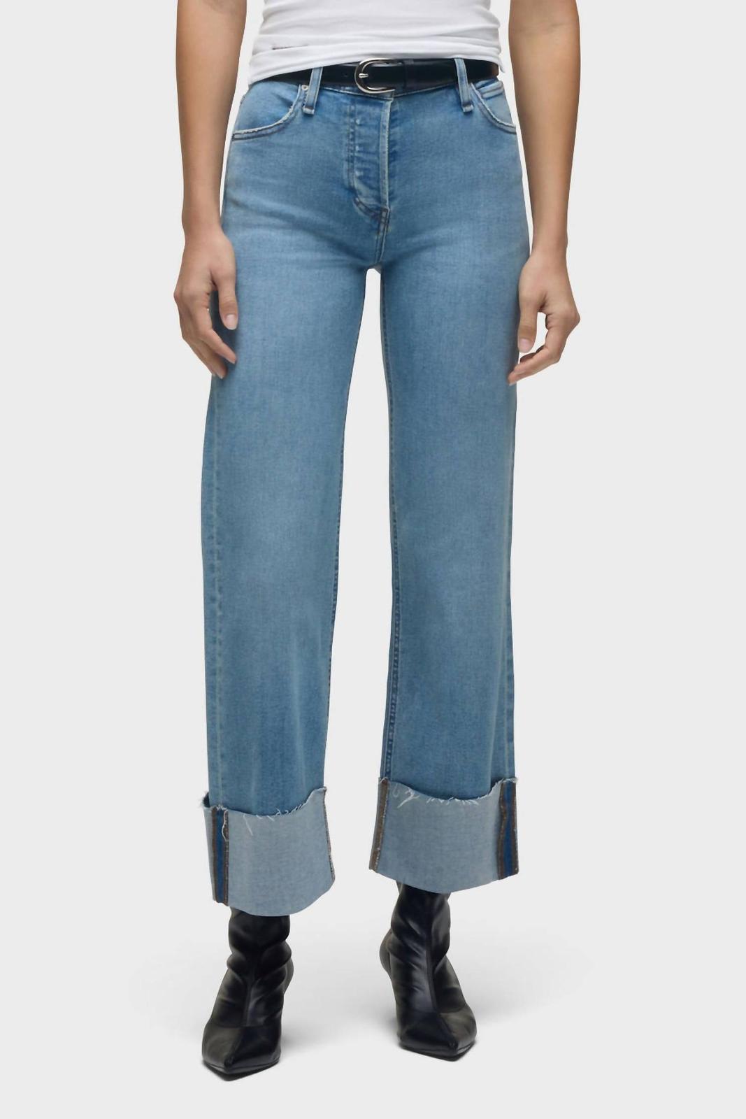 Hudson Rosie High Rise Wide Leg Ankle Cuff Jean Oak - $132.00