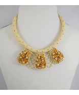 Pearl-Gold-Brown dotted Beaded necklace-rope, gift for her, Handmade - $81.36 CAD