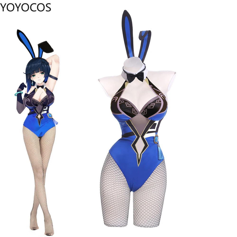 YOYOCOS Yelan Bunny Cosplay Costumes Genshin Impact Cosplay   Game Girls Gifts - £96.18 GBP