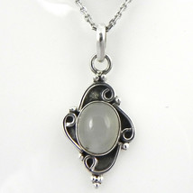 925 Sterling Silver Moonstone Handmade Necklace 18&quot; Chain Festive Gift PS-1715 - £24.56 GBP