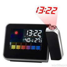 Projection Digital Radio LCD Alarm Clock Color Display with LED Temperature - £23.29 GBP