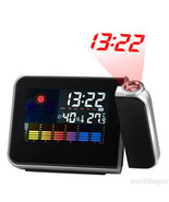 Projection Digital Radio LCD Alarm Clock Color Display with LED Temperature - £23.14 GBP