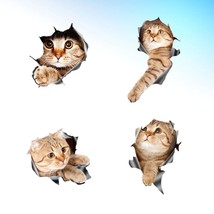 4pcs 3D Cat Car Stickers  Window Sticker Self Adhesive Decal Cat Stickers Access - £39.83 GBP