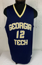 Georgia Tech Jersey Yellow Jackets NCAA Basketball Sewn Mens Large Russe... - £27.64 GBP