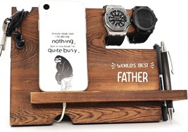  World s Best Father Wooden Desk Docking Station Best Father Gifts Father - £27.60 GBP