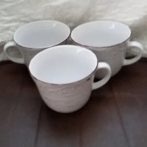 Set Of 3 Trellis White by PFALTZGRAFF Coffee Mugs - $21.39