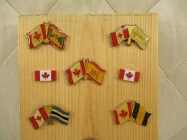 Canada Friendship Flag Lapel Pins Lot Chief Headdress USA Turkey Barbados more - £28.92 GBP