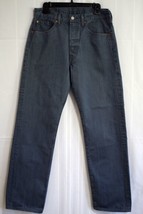 LEVI&#39;S Men&#39;s Slate Blue 501 Button Fly Jeans size 33W 32L - £19.77 GBP