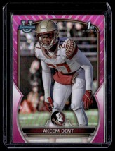 2022 Bowman University Chrome 1st Pink Akeem Dent Florida State Seminole... - $1.42