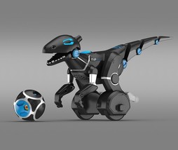 Wowwee Miposaur Robotic Dinosaur Electronic Toy Robot Black Blue T Rex Tested - £46.67 GBP