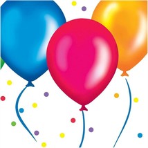 Birthday Balloons Paper Lunch Napkins Party Tableware Supplies 16 Per Pkg New - £2.60 GBP