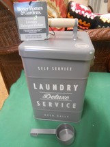 NEW- Better Homes and Gardens Tin LAUNDRY DELUXE SERVICE Detergent Canister - $14.44