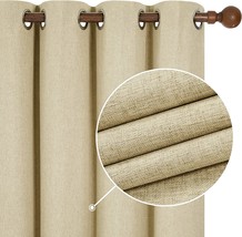 Deconovo Outdoor/Indoor Total Blackout Curtains - Linen Textured, 2 Panels - £49.12 GBP