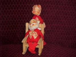 Annalee Mr. and Mrs. Clause Rocking Santa in Rocking Chair From 1971 Vintage - £79.63 GBP