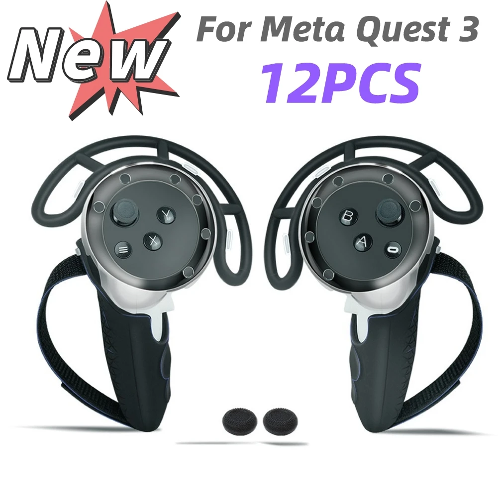 12PCS For Quest 3 Controller Gaming VR Accessories Extended Protective Case for - £18.46 GBP+