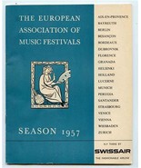 The European Association of Music Festivals Booklet Season 1957 Swissair  - £21.81 GBP