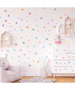 123 Pcs Pastel Polka Dots Wall Stickers, Colorful Round Wall Decal, Peel... - £14.93 GBP