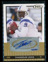 2010 SAGE Hit Gold Auto Thaddeus Lewis #A9 Rookie Rams 73/250 Duke Blue Devils - £7.72 GBP