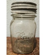 Vintage Ball Perfect Mason Canning Jar Pint Zinc Ceramic Lid Milk Glass ... - $25.64 CAD