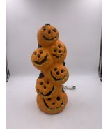 Gemmy Stacked Pumpkin 15&quot; Foam Blow Mold Light Up Decoration Totem - $16.70