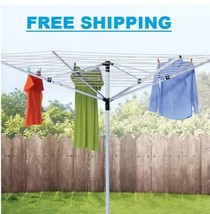 Portable Outdoor Adjustable Clothesline Dryer Laundry Rack Cloth Drying Umbrella - £91.90 GBP