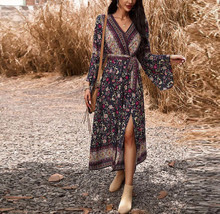 Border Boho Wrap Midi Dress - £36.80 GBP