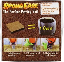 SpongEase Potting Soil 1QT Compressed Coconut Coir for seedlings, cuttin... - $14.84
