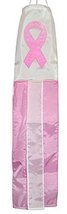 AES 60&quot; Breast Cancer Awareness Pink Ribbon Embroidered Nylon Wind Sock Windsock - £6.84 GBP