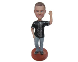 Custom Bobblehead Smart Male Posing For A High Five - Leisure &amp; Casual Casual Ma - £66.33 GBP