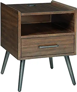 Signature Design by Ashley Calmoni Mid-Century Square End Table with 2 U... - $370.99