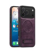 Case for iPhone 14 (Color: DARK PURPLE) Stand Case Magnetic Leather Sili... - $75.41 CAD