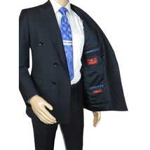 Men Suit BERLUSCONI Turkey Italian Wool 180's Double Breasted UGS94-12 Navy image 6