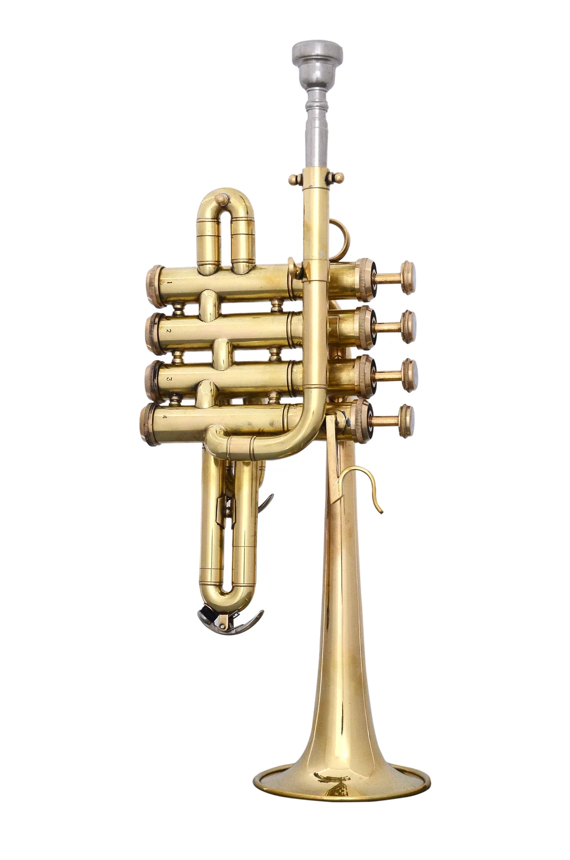 Piccolo Trumpet Brand New Brass Finish Golden Bb/A Piccolo Trumpet With ... - £133.20 GBP