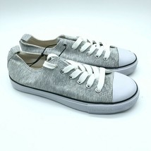 Twisted Womens Low Top Fabric Sneakers Lace Up Heathered Gray White Size 8 - $19.24