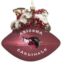 Arizona Cardinals Ornament 5 1/2 Inch Peggy Abrams Glass Football CO - $36.99
