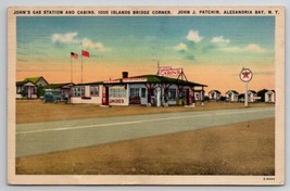 Alexandria Bay NY John Patchin Gas Station And Cabins Postcard B50 - $9.95