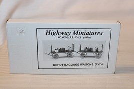 HO Scale Jordan Highway Miniatures, Two Depot Baggage Wagons, #360-301 BNOS - £36.08 GBP