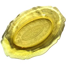 Federal Glass Patrician Spoke Yellow Platter Server (depression amber) - £19.99 GBP