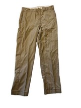 Vintage LL BEAN Mens Pants Flannel Lined Flat Front Khakis Chinos Sz 36 ... - £18.86 GBP